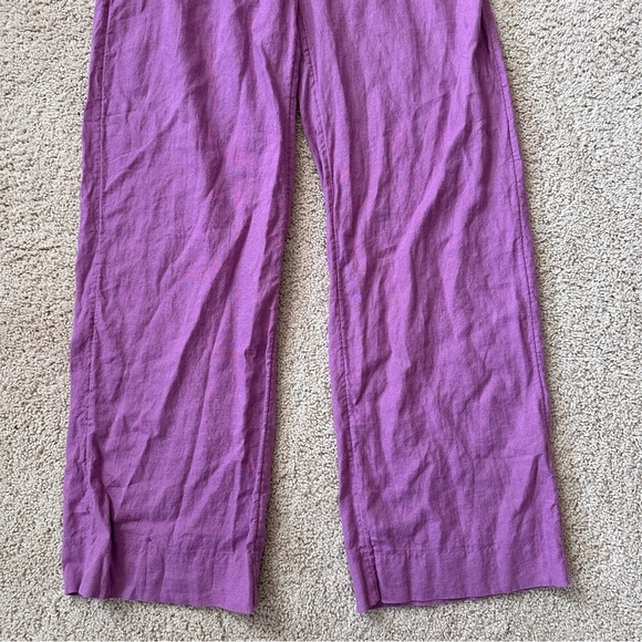 A&F Purple Sloane Linen Blend Wide Leg Pants Size 28/6L - Picture 5 of 7